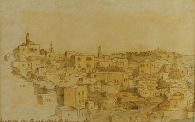 Lorraine Estridge, British, late 19th/early 20th century- Views of Jerusalem; pen, ink, and watercolour on paper, two, one titled, ea. 14 x 22 cm (2) Provenance: both with Abbot & Holder, 13/6/03