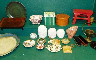 Lot of Pottery Trays, Masks, & Miscellaneous Items
