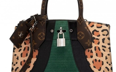 Louis Vuitton Green Suede, Leopard Print Leather