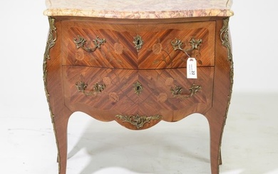 Louis XV Style Marble Top Two Drawer Chest