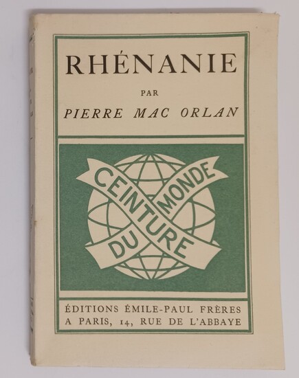 MAC ORLAN (Pierre) : Rhénanie. Paris, éditions... - Lot 22 - Villanfray & Associés