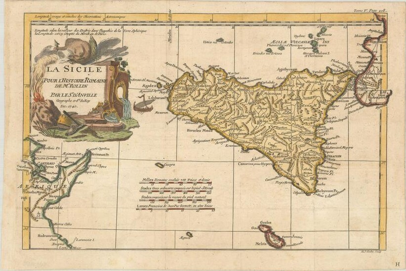 MAP, Sicily, Italy, Anville