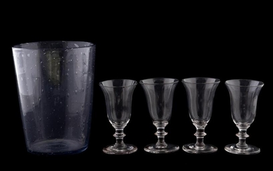 MID 19TH CENTURY GLASS TABLEWARE, 5 PCS