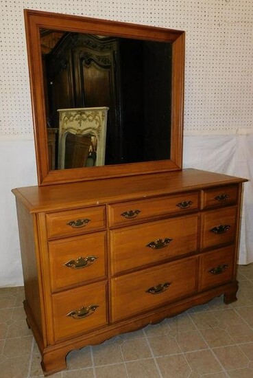 Maple 7 Drawer Dresser W/ Mirror By Sumter Cabinet Co.