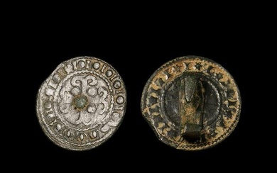 Medieval Sterling Jetton 'Coin Brooch'