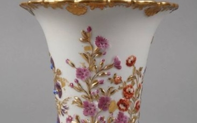 Meissen relief vase with floral decoration