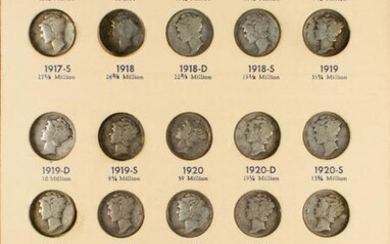 Mercury Head Dime Collection 1916-1945
