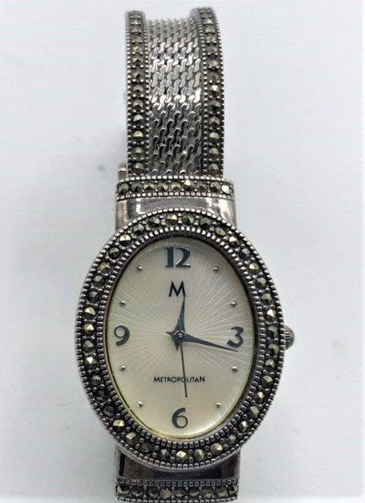 Metropolitan Silvertone Marcasites Wristwatch