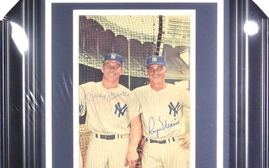 Mickey Mantle & Maris Autographed Framed