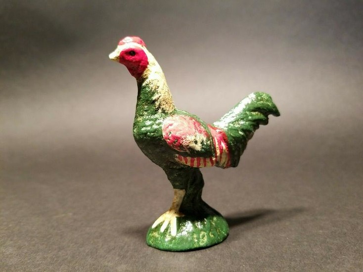 Miniature Cast Iron Fighting Rooster Chicken Hen