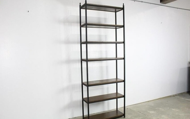Modern Iron & Wood 7 Ft Tall Display Book Shelf