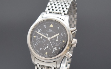 Montre-bracelet IWC pour homme 'DER FLIEGERCHRONOGRAPH' référence 3741, quartz, Suisse vers 1992, boîtier en acier...