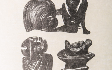 Moore, Henry (1898 - 1986), Darstellung dreier skulpturaler Formen aus...