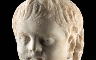 Naturalistic Roman Marble Head of a Male Youth