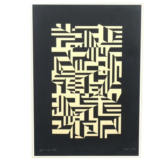 Norman IVES: Untitled Geometric Lithograph
