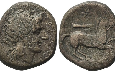 Northern Apulia, Salapia, c. 225-210 BC. Æ (21mm, 7.34g). Laureate...