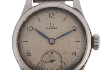 OMEGA - a Second World War Period stainless steel mechanical...