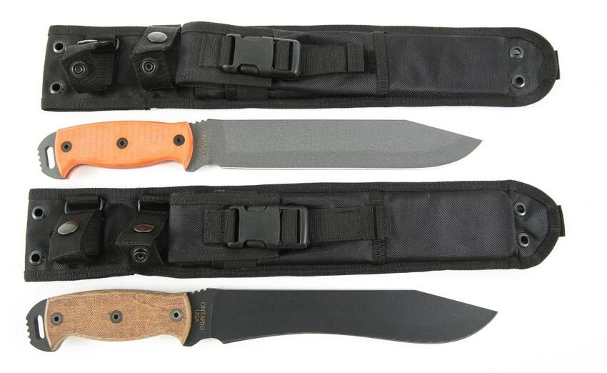 ONTARIO KNIFE CO TACTICAL SURVIVAL KNIVES LOT OF 2