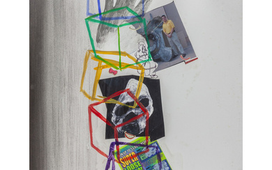 TONY OURSLER (1957-) Senza titolo 2005 acrilico e collage su carta c...