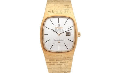 Omega. An 18K gold automatic calendar bracelet watch Constellation, Ref 154001, Purchased 13th October 1969
