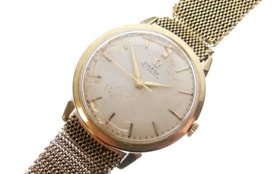 Omega - Gentleman's yellow metal wristwatch, with baton hour...