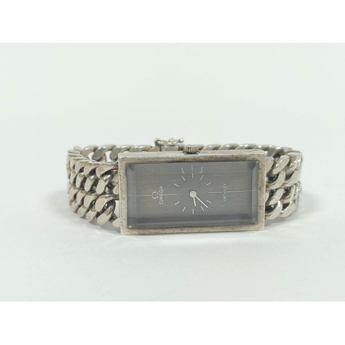 Omega de Ville silver watch, the rectangular bronze dial on ...