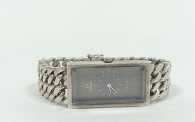 Omega de Ville silver watch, the rectangular bronze dial on ...