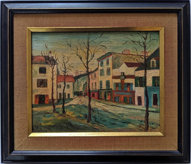 Original Oil Painting Paris Street Montmartre, Signed