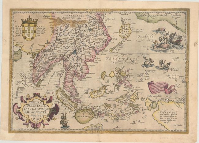 Ortelius' Important Map of Southeast Asia, "Indiae Orientalis, Insularumque Adiacientium Typus", Ortelius, Abraham