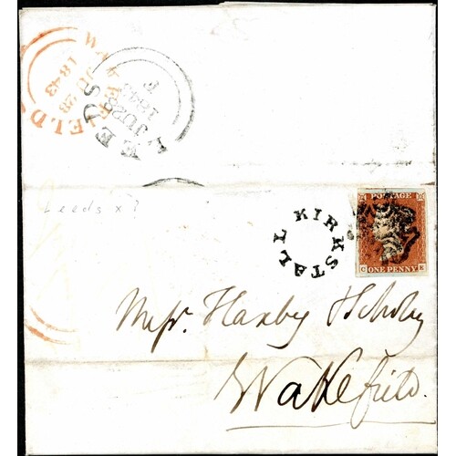 PLATE 26 - ON COVER WITH LEEDS SPECIAL (LARGE DIAMOND) CROSS...