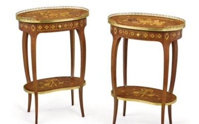 A Pair of Oval Salon Side Tables