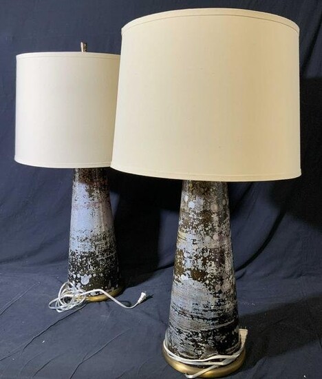 Pair Grand Custom Designer Lamps