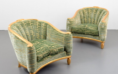 Pair of Andre Groult Gold Leaf Bergeres, Selected by Jay Spectre