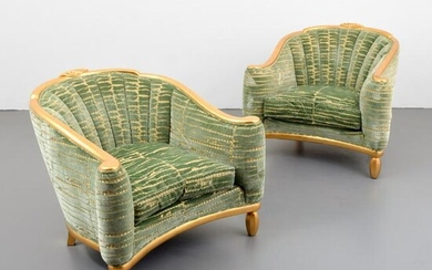 Pair of Andre Groult Gold Leaf Bergeres, Selected by
