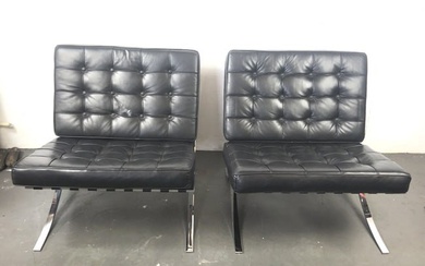 Pair of Barcelona Style Leather Chairs
