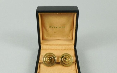Pair of Bulgari 18K Gold Spiral Earrings.