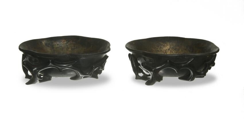Pair of Chinese Zitan Cups, 18-19th Century