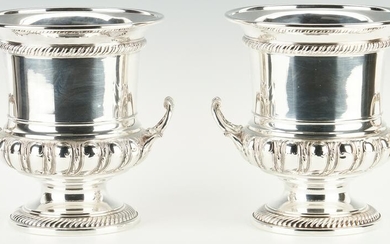 Pair of Regency Style Silver Plated Wine Coolers