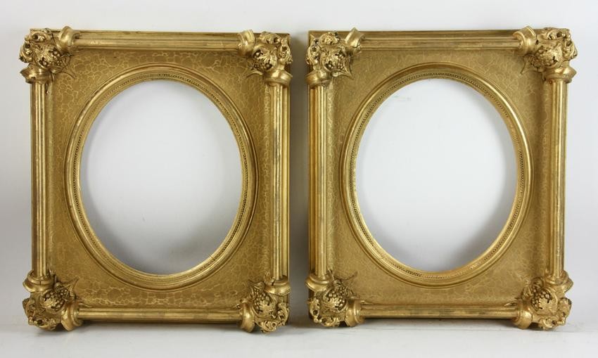 Pair of Victorian Giltwood Oval Frames