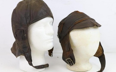 Pair of WWI/1920's Flight Helmets