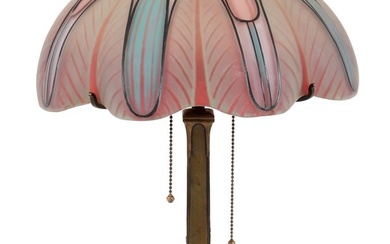 Pairpoint Art Deco Table Lamp Floral Shade B3016 Base