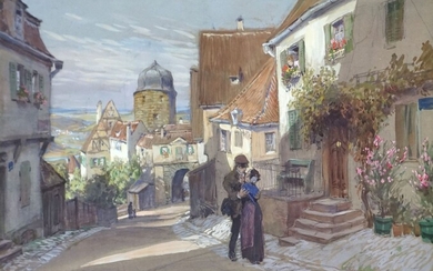 Paul HEY (1867-1952) Les amoureux du village.... - Lot 22 - Goxe - Belaisch - Hôtel des ventes d'Enghien