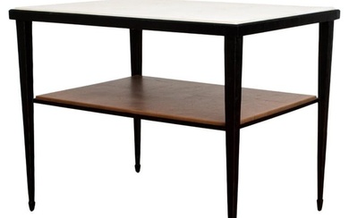 Paul McCobb Style Wrought Iron Two Tier Table