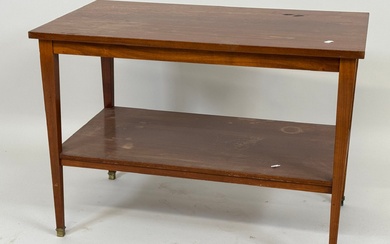 Petite table basse rectangulaire en bois teinté. Style Louis XVI. 50 x 70 x 41...