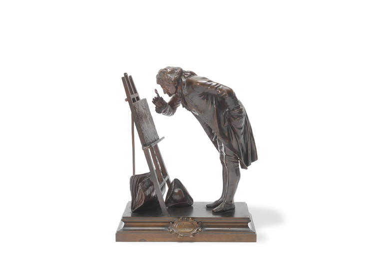 Pierre Louis Detrier (French, 1822-1897): A patinated bronze figure of 'Le Amateur'