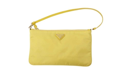 Prada Yellow Nylon Pochette Bag