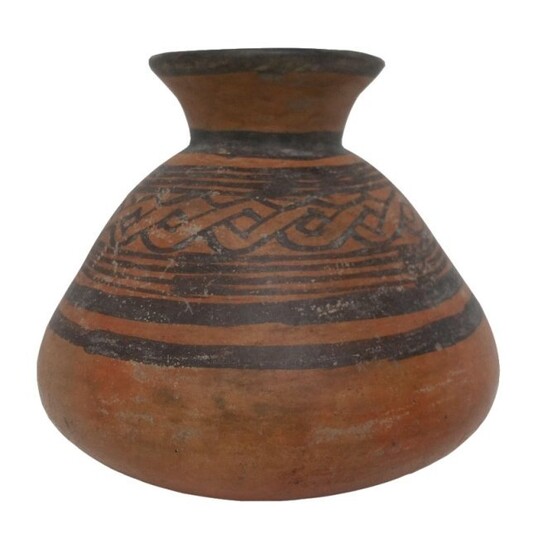 Pre-Columbian Decorated Clay Earthenware Vessel