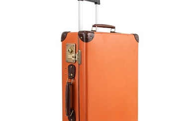 Property of a Gentleman Globe Trotter A pair of orange leat...
