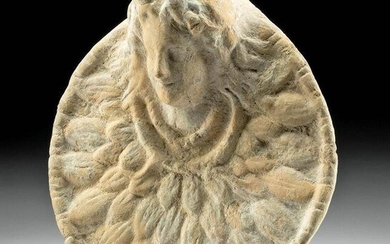 Published Greek Terracotta Roundel of Satyr - TL Tested