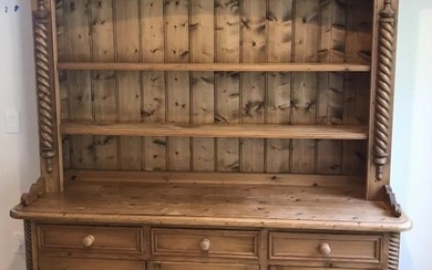 Quality Custom Built Pine Wood Kitchen Hutch